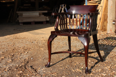 The Hendrix chair lacquered in the workshop