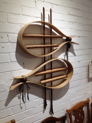 Steam-bent timber shelving